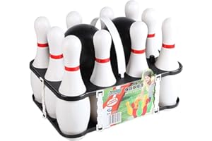 TRULOVE 1 Set Bowling Set for Kids & Adults 2 Ball with 10 Pins for Family Kids and Adults Backyard Skittles