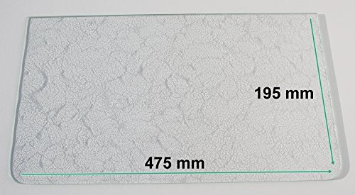 Khlschrank Einlegeboden / Glasplatte / Gemsefach  Strukturglas 4 mm dick - mit 2 Rundecken  475 mm x 195 mm - Direkt vom Glasereifachbetrieb!!!