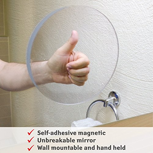 Tatkraft CHANGE Selbstklebender magnetischer Rasier und Make-up Spiegel, Einfache Montage Ø 15cm - 5