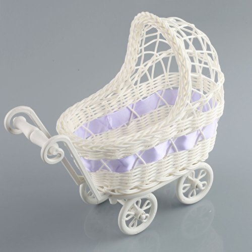 Puppenwagen geflochten ohne Kissen Puppenhausmöbel Miniatur - 3