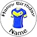 Produktbild personalisierbar Warrington Wölfe Rugby-Shirt CAKE TOPPER, ein vorgeschnittenen Rund 20,3 cm (20 cm) Zuckerguss Dekoration