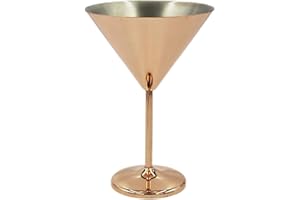 WISEFOOD wiseware Verre à martini en acier inoxydable or rose, verre à martini, 200 ml, en acier inoxydable, incassable, verre à cocktail or rose, gobelet (1 pièce)