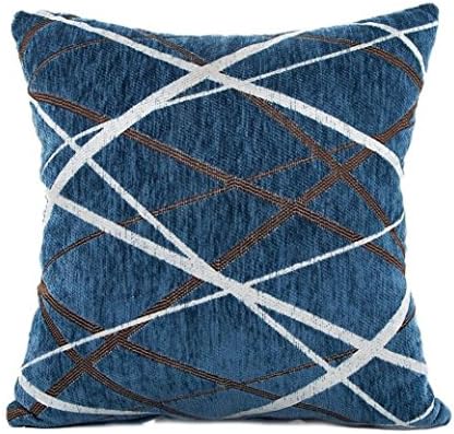 SpritumnStylish Simplicity Polyester Cushion Cover Sofa Throw Pillow Case Geometry Pattern Home Decor Square Cushion Covers Blue 45 x 45cm (Blue)