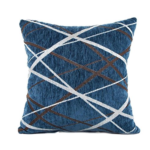 SpritumnStylish Simplicity Polyester Cushion Cover Sofa Throw Pillow Case Geometry Pattern Home Decor Square Cushion Covers Blue 45 x 45cm (Blue)