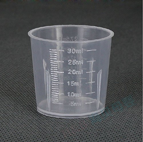 asentechuk® 50 30 ml Kunststoff Messbecher digital Messbecher Labor Wasser Lösung Messbecher