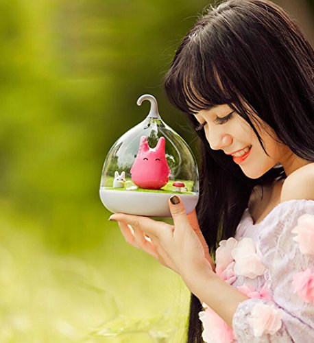 Preisvergleich Produktbild MDRW-Kreative TischleuchteMikro-Landschaft Idee drehen Käfig Leuchten, Nachttischlampen berühren Sie USB-Ladekabel, Elfen, Nachtlicht,Happy gelb