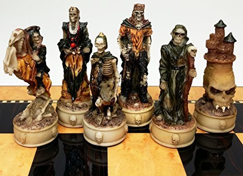 Preisvergleich Produktbild HPL Skeleton Slayer Fantasy Gothic Skull Chess Men Set – No Board