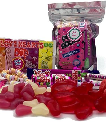 The Valentines One | Valentines Day Sweets Gift Bag | For Him or Her | Perfect Gift Idea Boyfriend Girlfriend | Retro Box Sweets Variety | fink gifts