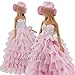 Produktbild Miunana Abendkleid Prinzessin Kleidung Dress Kleider mit Hut für Barbie Puppen Weihnachten Geschenke Xmas