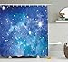 Produktbild JIEKEIO Space Shower Curtain, Vibrant Star Clusters Constellation Dusty Deep Interstellar Ethereal Infinity Picture Image, Fabric Bathroom Decor Set with Hooks, 60W X 72L Inches, Blue