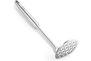 SAVORLIVING Schiacciapatate in acciaio inox, per schiacciapatate integrato, 22 cm, resistente, per fagioli, riso, marmellate, lavabile in lavastoviglie