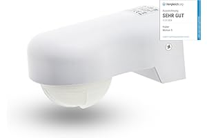 Huber Motion 5 Detector de Movimiento por Infrarrojos 360° con 3 sensores y Lentes matriciales - IP65, 230V I Montaje en Pared/Techo, Blanco