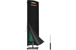 HEIMUNI Pokrowiec na Parasol Ogrodowy, Osłona Parasola Ogrodowego, Pokrowiec Ochronny na Parasol, Wodoodporna Plandeka Parasolowa, Osłona Parasola Parasolowego Ø 2-4 m, 280 x 65 cm/65 cm