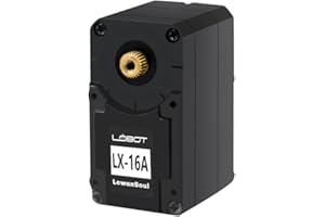 LewanSoul LX-16A Full Metal Gear Serial Bus Servo with 17kg High Torque, Real-Time Feedback, Dual Ball Bearing for RC Robot Arm(240 Degree) (LX-16A with Brackets)