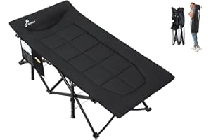 Sportneer Letto per gli ospiti, 204 kg, pieghevole, per campeggio, viaggi, interni ed esterni, spiaggia e giardino, colore nero
