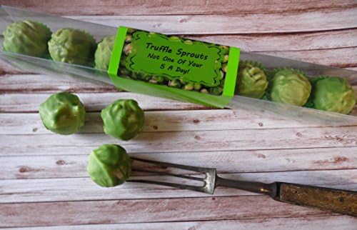 Stick Pack 8 Truffle Sprout Chocolates/Orange Flavoured Brussel Sprout Chocolates - Personalised Gift (Green)