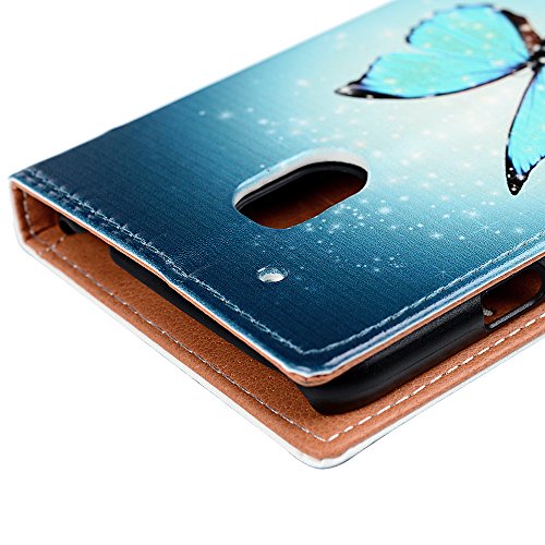 Motolora Moto G4 Play Hülle YOKIRIN Painted PU Leder Wallet Handytasche Handyhülle Innere PC Hardcase Folio Schutzhülle Ledercase Lederhülle Tasche Painted Gemalt Schale Backcover Ledertasche Schutz Hülle Rückschale Flip Cover mit Standfunktion Karteneinschub und Magnetverschluß im Bookstyle Muster:Schmetterling - 4