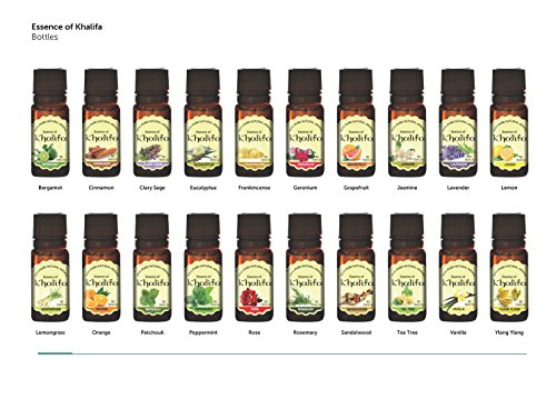 Essence Of Khalifa – 20-teiliges Set mit 10ml luxuriösen 100 and reinen ätherischen Ölen für die Aromatherapie – therapeutische Öle – eine Auswahl der 20 besten Öle mit Anleitung und Rezeptbuch - 2