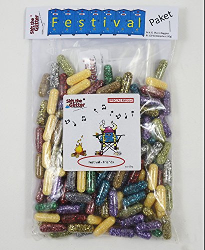 Shit the Glitter - Festival Package (about 60g glitter pills) for the summer of your life. Make the loo more colorful, motivation helper, funny fun article, festival fun, beauty product, joke itms