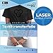Produktbild A4 Transferfolie für DUNKLE Stoffe und Laserdrucker, Transferpapier/Bügelfolie zum Bedrucken und Aufbügeln auf T Shirts und versch. Textilien (8 Blatt)