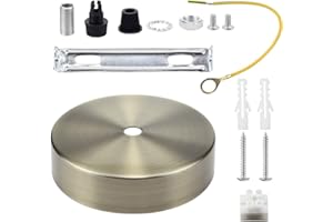 TIANFAN Rosone per lampadario da soffitto, con cavo e morsetto Flex, piastra di montaggio per luce, 100 mm, disponibile in vari colori Antique Bronze