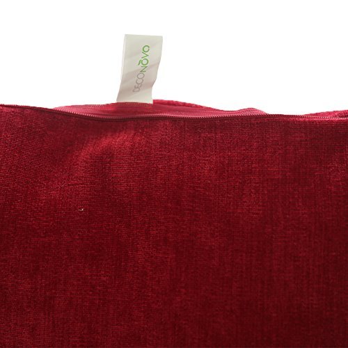 Deconovo 2er Set Kord Optik Kissenbezüge uni kissenhülle für Kinderzimmer 45×45 cm Bordeaux - 5