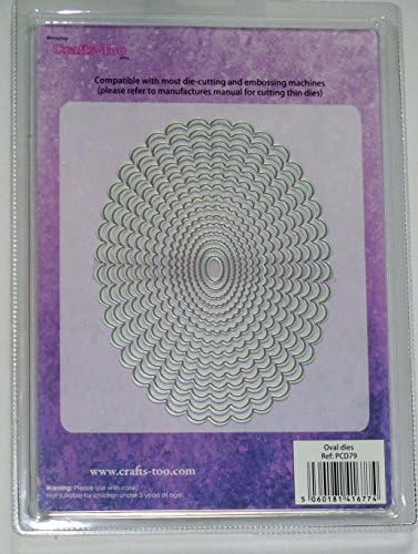 Presscut layering dieset of 15 scalloped edge Ovals 0.8cm to 15cm pcd79