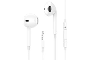 PONBOHU earphones,Noise Isolating In-Ear Headphones Wired Earbuds with Microphone for iPhone, iPod, iPad, MP3, HUAWEI, Samsung, Lightweight Earphones with Volume Control 3.5mm Jack Headphones