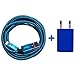 Produktbild USB Netzteil 5V 1A + 2m Premium Nylon USB 8-Pin Ladekabel Datenkabel SET kompatibel mit [Apple iPhone 10 X 8 8Plus 7 7Plus 6S 6SPlus 6 6Plus 5S 5C 5 SE | iPad | iPod] blau