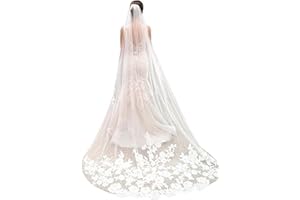 BOTONG White Ivory Wedding Veil Cathedral Length Lace Edge Soft Tulle 3m Long Bridal Veil with Comb