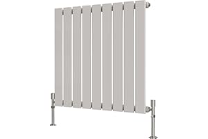 Radbliss Horizontal Flat Panel Radiator 600x612mm White Single Design RAD Central Heating