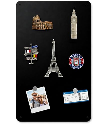 Anwicar Magnetisch Bord - Magnetisch memobord 50x50 cm van staal - Ideaal voor magneten en notities - Beschrijfbaar bord - incl. montagemateriaal - Zwart