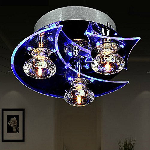 Preisvergleich Produktbild GCCI Beleuchtung Kreatives Restaurant Esszimmer Kristall Kronleuchter Schlafzimmer Lampe Einzelnen Mond Stern Led-gang Deckenleuchte,3 Kopf