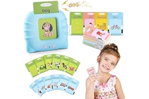 MINIBEAR 224 Words Talking Flash Cards For Autistic Children Montessori Interactive Toy Educational Preschool Sensory toys Sound Toys Learning Toys for Kid's Birthday Gifts Montessori Toys