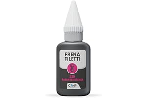 CAMP 310 - Frein-filet faible résistance, adhésif freinant pour vis, écrous et pièces filetées, scelle et évite desserrages dus aux chocs et variations thermiques, 20 ml