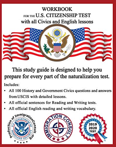 PDF Workbook for the US Citizenship test with all Civics and English ...