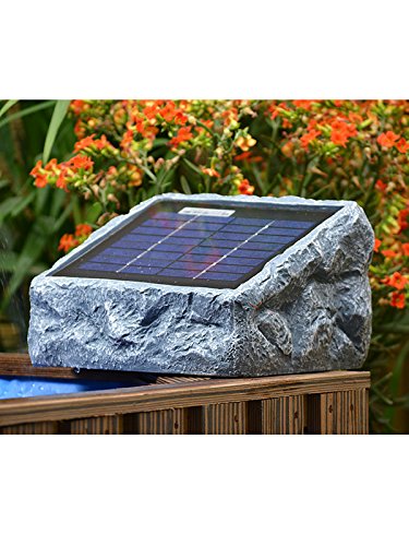 SOLAR TEICHPUMPE GARTENBRUNNEN mit AKKU und LED LICHT – WASSERSPIEL ZIERBRUNNEN VOGELBAD SOLARBRUNNEN für GARTEN TEICH- sehr DEKORATIVES STEINDESIGN, RÜGEN 200-1 SOLAR-TEICH-SET, LEISTUNGSOPTIMIERTE Solar Teichpumpe mit langlebigem stabilem belastbarem 2-Watt-SOLARPANEL, max. 250L/h max. 0,9m-Fontänenhöhe für Gartenteich Solarbrunnen Springbrunnen in DEKORATIVER STEIN-OPTIK, JETZT WIEDER LIEFERBAR zum EINFÜHRUNGSPREIS! - 5