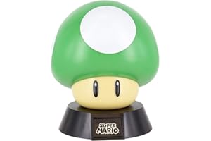 Nintendo Paladone PP5095NNV2 1Up Lampe en forme de champignon à collectionner | Idéale pour chambre d'enfant, bureau et maison | Marchandise de jeu pop culture, 1 W, vert