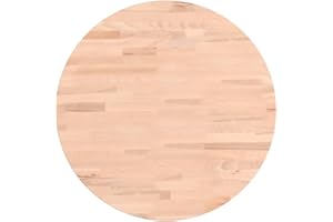 ‎VIDAXL vidaXL Tischplatte, Holzplatte Holztischplatte Rund, Ersatzplatte Platte für Beistelltisch Bartisch, Massivholztischplatte Esstischplatte, Ø50x1,5 cm Massivholz Buche