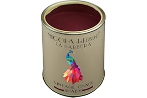 NICOLA VERNICI Vernice Vintage Chalk Shabby a Base di Acqua, per Interni ed Esterni, Aspetto Opaco, Made in Italy, Colore La Barbera- Formato 0,25 lt