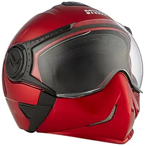 Studds DOWNTOWN Flip Off Full Face Helmet (Cherry Red, XL)