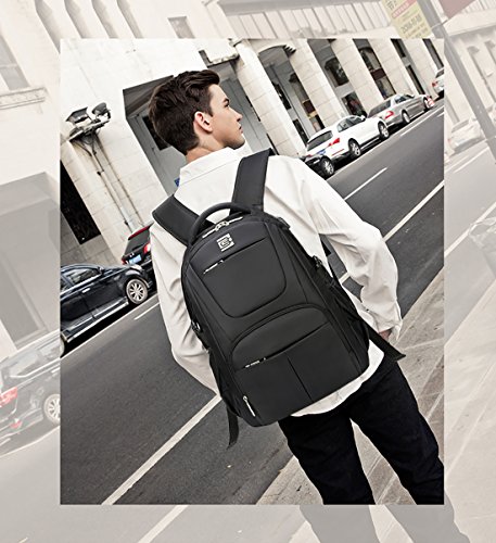 FANDARE Mode Rucksack 15.6 Zoll Laptoprucksäcke Notebook Fahrradrucksäcke Wanderrucksäcke Schulrucksack Outdoor Backpack Daypack Reisen Studenten Herren Damen Wasserdicht USB Port Polyester - 2