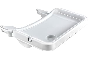 hauck Alpha Tray, Bianco - Vassoio Pappa 3in1 per Seggiolone Alpha+ e Beta+ - con Riduttore di Seduta, Bordo Rialzato e Portabicchiere - Regolabile in Profondità - Facile da Pulire