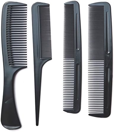 Black Assoted Combs (Set Of 10 Combs) Professional Pocket Thin Thick With Handle
