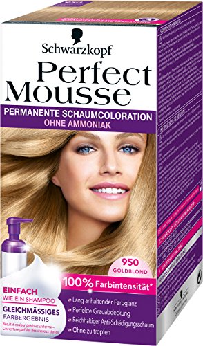 Perfect Mousse permanente Schaumcoloration, 950 Goldblond, 3er Pack (3 x 1 Stück)