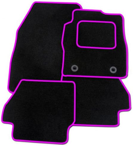 BLACK + PINK TRIM TAILORED CAR FLOOR MATS CARPET