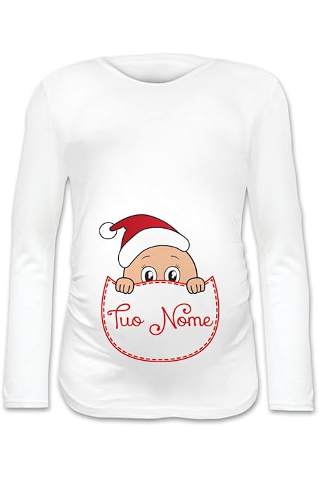 Babbo Natale Magliette Premaman Natale Maglietta Moda Mamma
