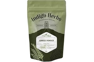 ‎INDIGO HERBS OF GLASTONBURY Ginkgo Biloba Pulver - 100% Rein - Ginkgo Biloba Powder - 100g