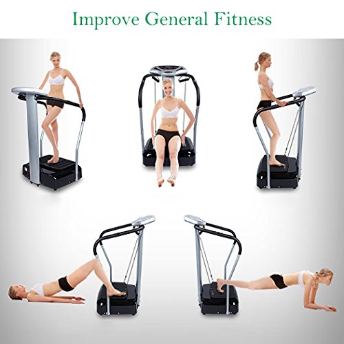 Befied Vibrationstrainer Schwingungstrainer Vibrationsplatte Ganzkörper- Fitnessgeräte Slim oszillierend Kalorienverbrauch bis 150 kg ink. LED-Display, Dehnbänder - 6