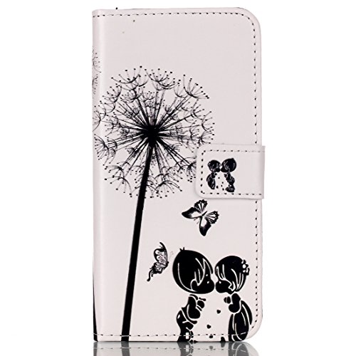 CaseHome iPhone 6/6S 4.7 Inch Hülle,Schutzhülle Tasche Leder Mit Kartenfach Magnetverschluss Standfunktion Slim-Schutzhülle Folio Schalen Fall Mit Karten-/Geldscheinfach Für Apple iPhone 6/6S-Löwenzahn , Liebe, Schmetterling - 2